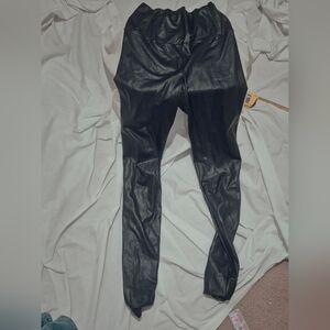 Wilfred Black Faux Leather Straight Leg Pants